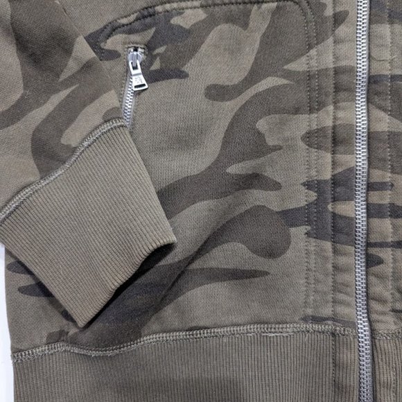 EXPRESS Men Camouflage Jacket Coat Hoodie Zipper Front Brown Camo Size Medium - Picture 6 of 10